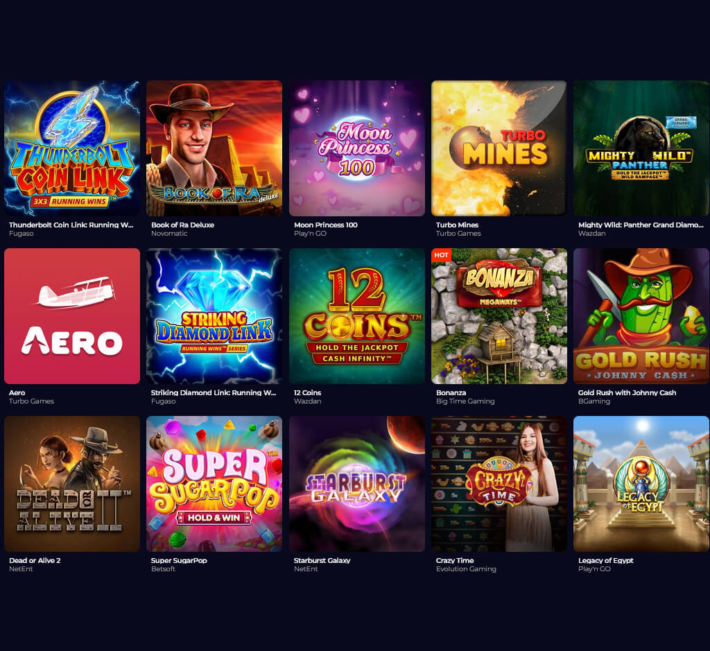 YoYospins popular games on desktop YoYospins popular games on desktop